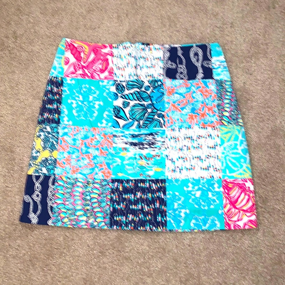 Lilly Pulitzer patchwork high waisted skirt, 4